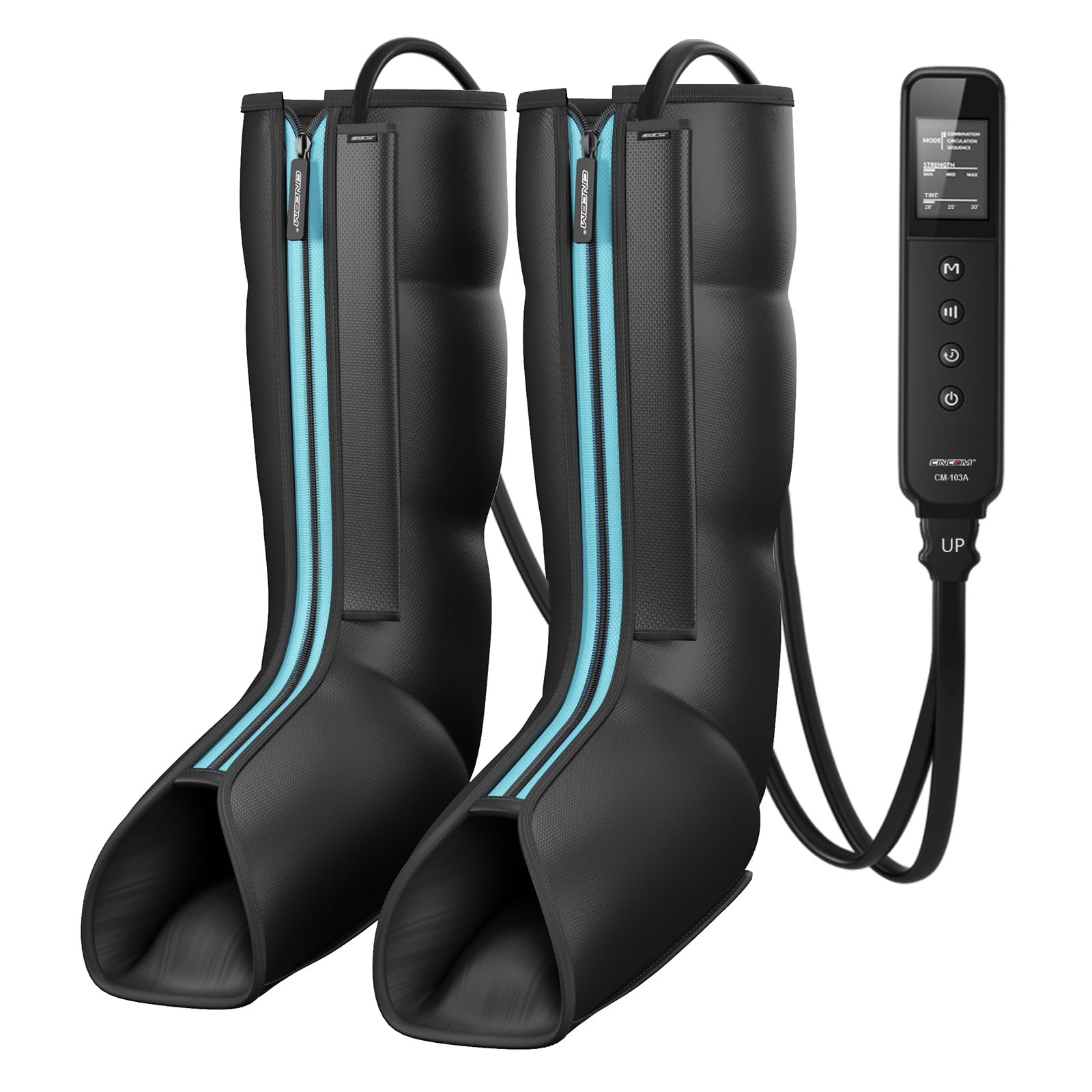 **CINCOM Air Compression Leg Massager for Circulation & Pain Relief – Foot & Calf Massager for Lymphedema, Edema, Restless Legs – Relaxing Gift for Women & Men – Perfect for Home, Office & Travel Use**