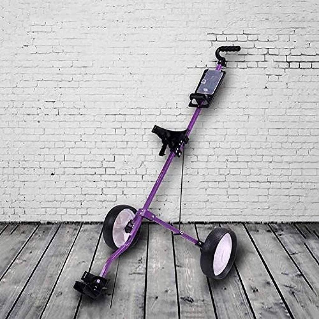 Lightweight Aluminum 2-Wheel Golf Push Cart - Foldable & Compact Golf Trolley with Storage | Perfect for Golf Course, Driving Range & Outdoor Sports | Durable Pull Caddy Cart for Easy Transport