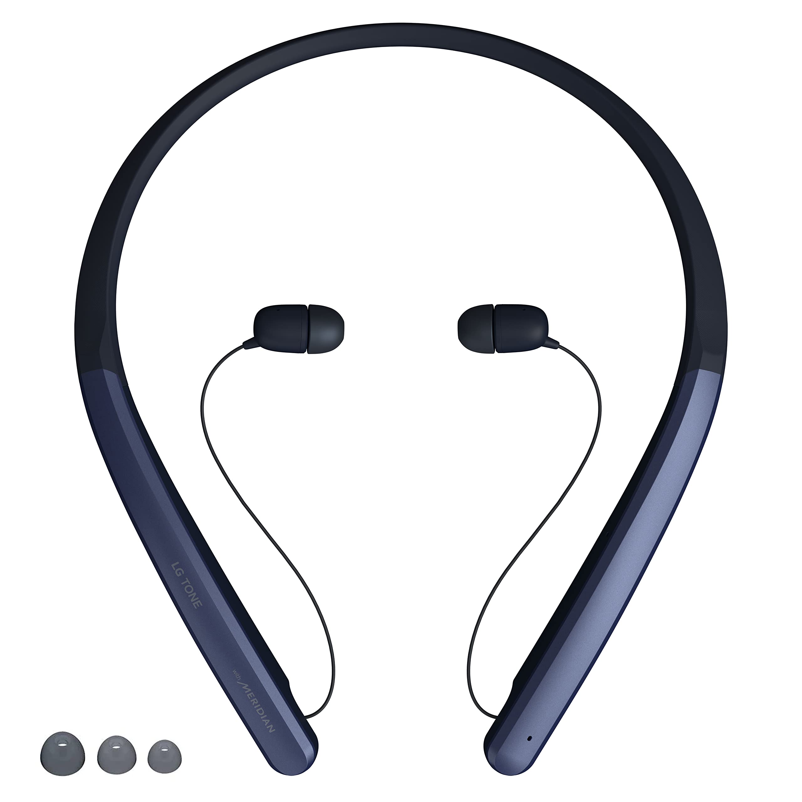 LG Tone Flex HBS-XL7 Wireless Bluetooth Neckband Earbuds with 32-Bit Hi-Fi DAC & Meridian Audio - Google Assistant Compatible - Includes Wall & Car Charger (Navy Blue) - Perfect for Workouts, Commuting & Hands-Free Calls