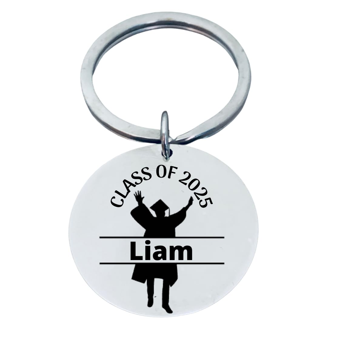 Personalized Graduation Keychain for Women - Custom Name Engraved Charm Gift for College & High School Graduates (Class of 2025) | Perfect Graduation Gift Idea for Her, Sister or Daughter | Commencement Keepsake & Daily Key Accessory