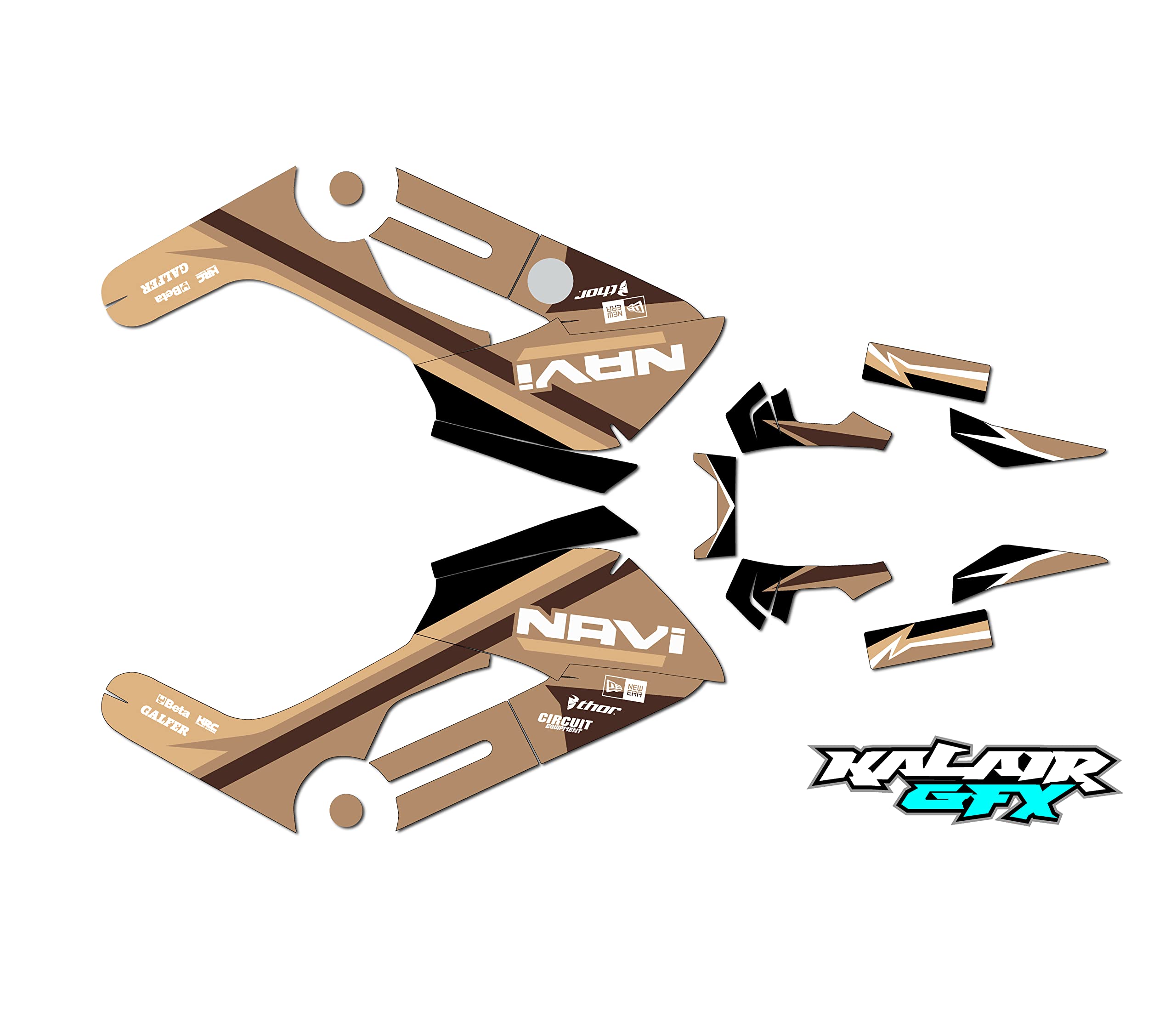 Honda NAVI (2016-2022) Imperator Series Tan 09 Mil Dirt Bike Graphics Kit - Custom Racing Decals & Stickers for Motorcycle Body, No Plastics Included - Perfect for Off-Road Racing, Motocross & Bike Customization