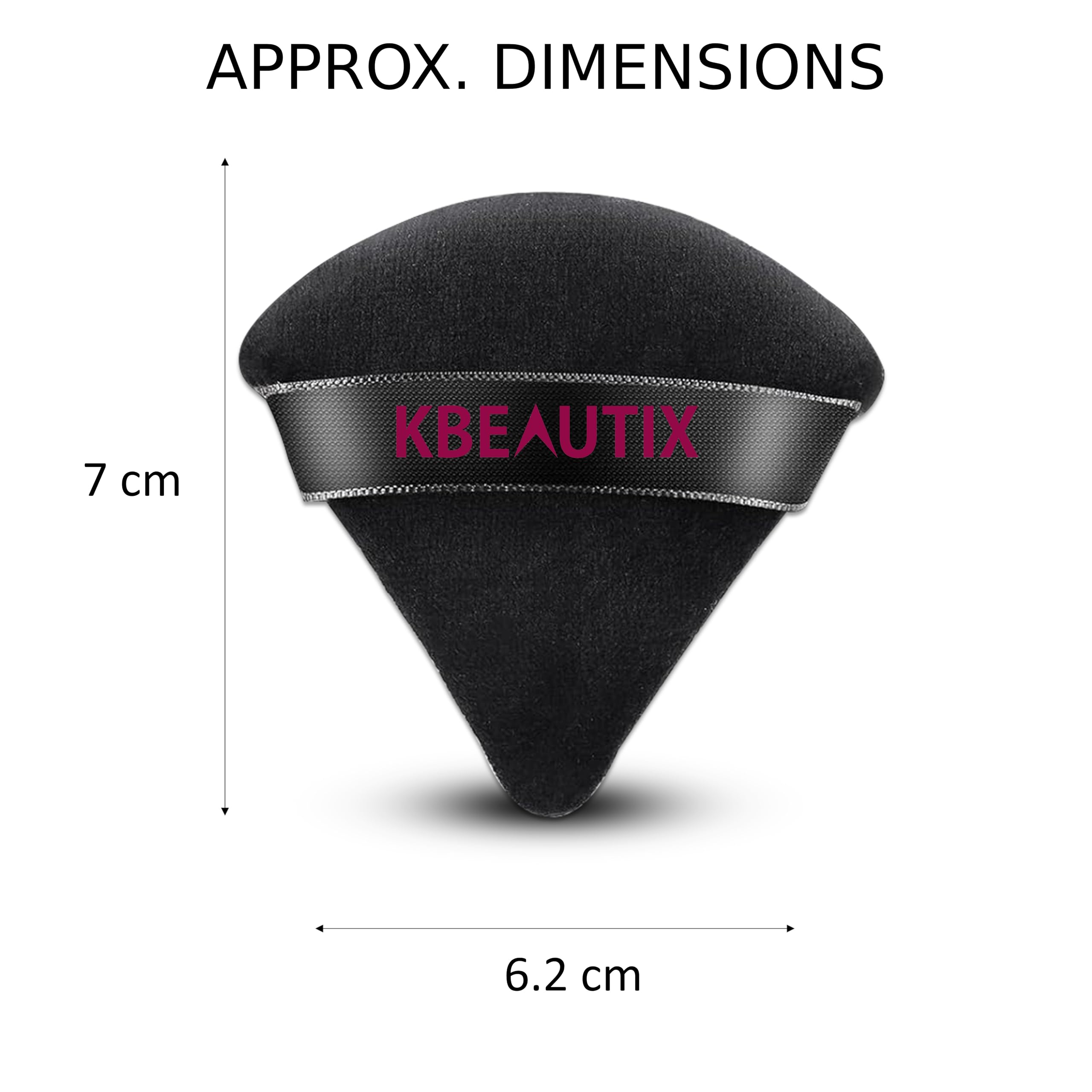 KBEAUTIX Soft Velour Triangle Makeup Powder Puff - Reusable Pressed Powder Applicator for Face & Setting Powder | Perfect for Travel, Touch-Ups & Professional Makeup Application