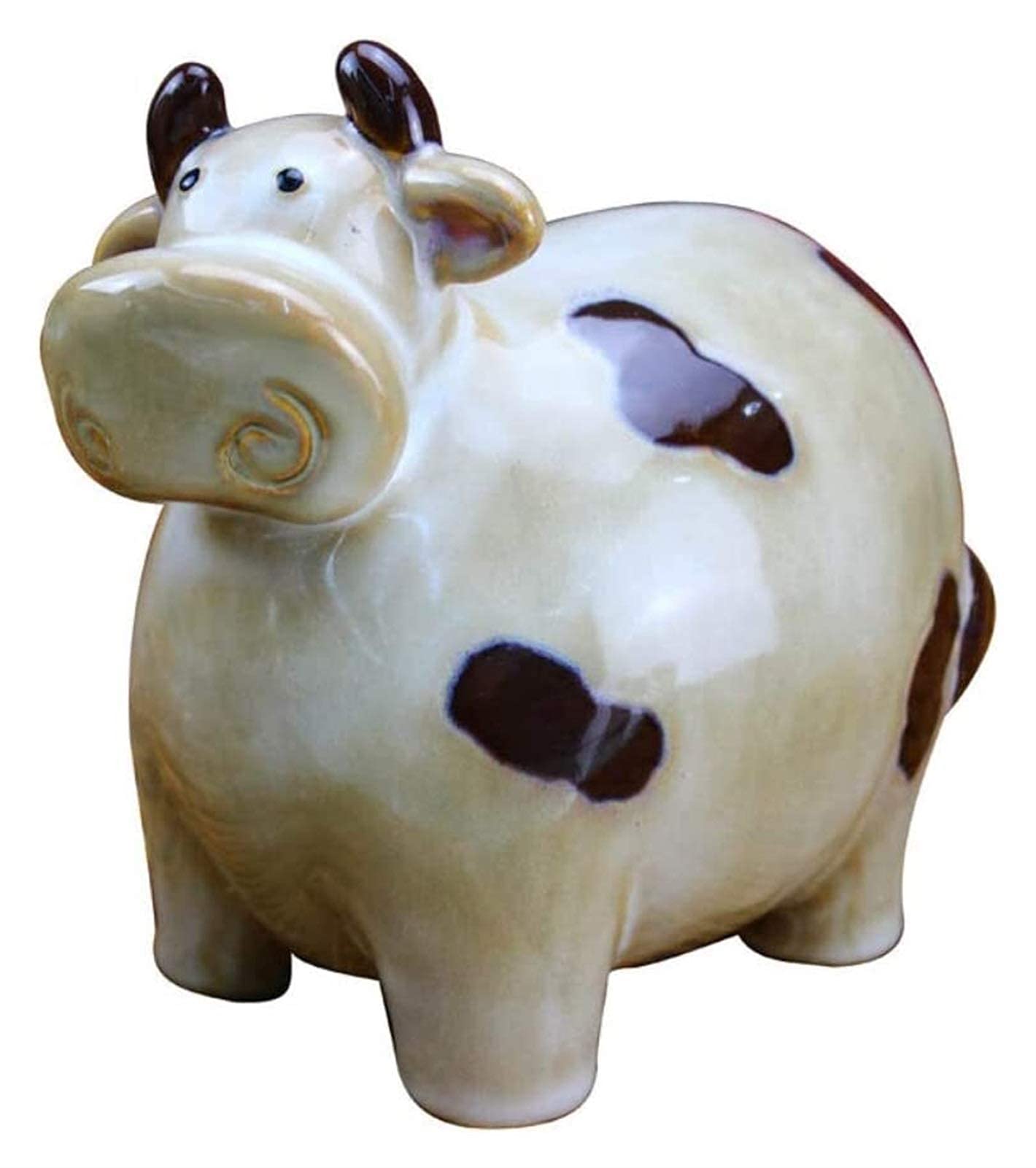 HAOLI European Bull Statue Sculpture - Creative Ceramic Coin Bank, Piggy Bank for Savings, Unique Birthday Gift for Home & Garden Decor | Perfect for Farmhouse, Office Desk, and Gift Giving