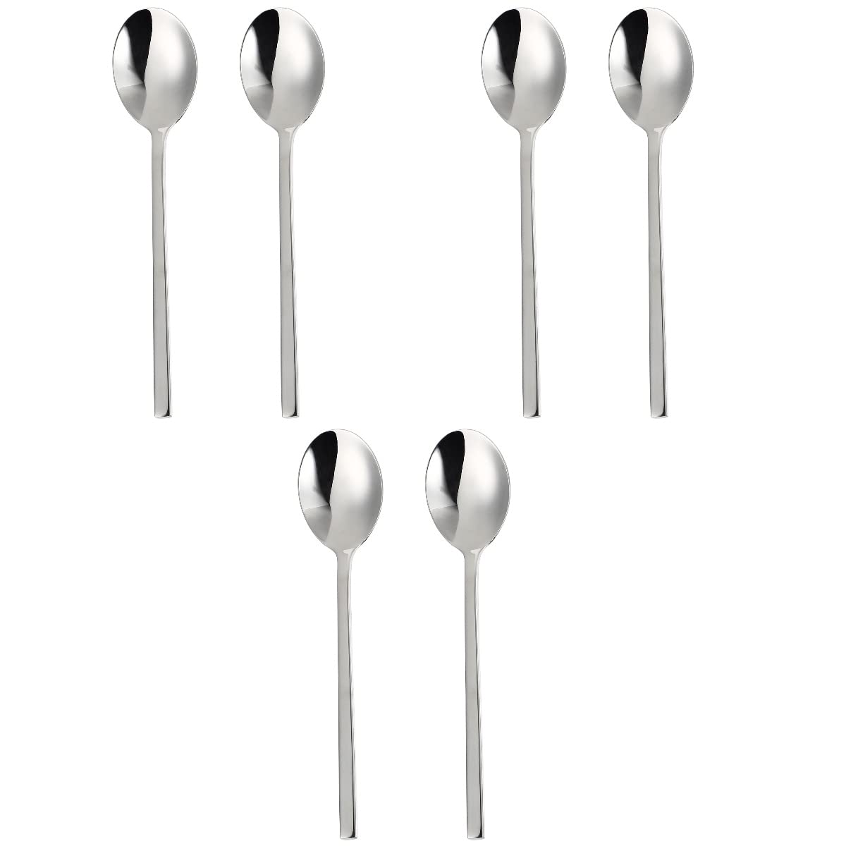 UPKOCH 6-Piece Stainless Steel Dinner Spoons Set - Heavy Duty Round Mixing Spoons for Milkshakes, Desserts, Ice Cream - Perfect for Home Kitchen, Restaurant Use & Gift Ideas for Her