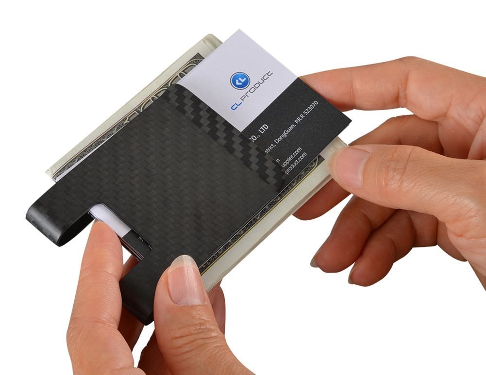 Premium Carbon Fiber Money Clip Wallet with RFID Protection - Slim Business Card & Credit Card Holder for Men (X-Large 3.5