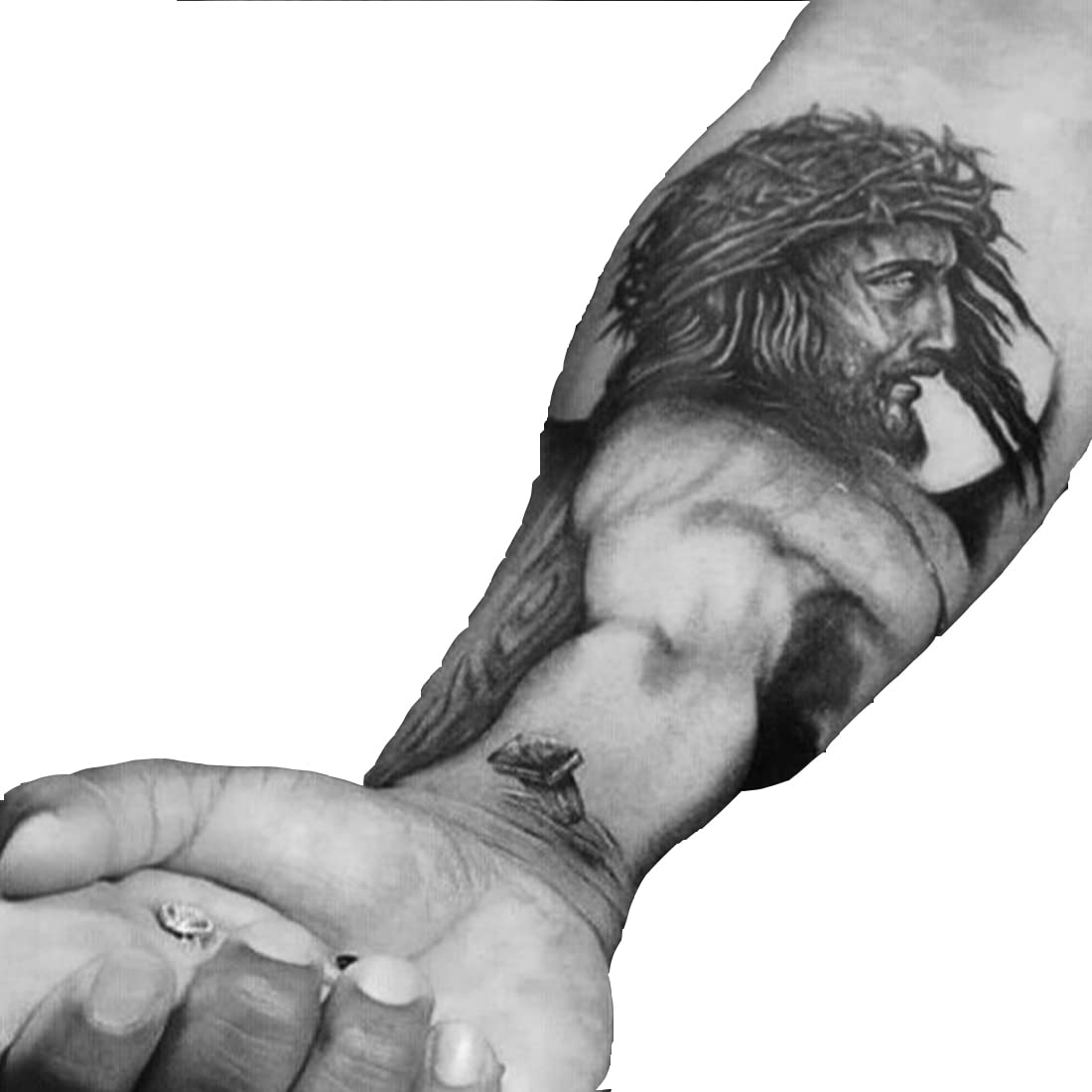 Jesus BW New Tattoo Design - Waterproof Temporary Tattoos for Men & Women - Perfect for Parties, Festivals, and Body Art Enthusiasts