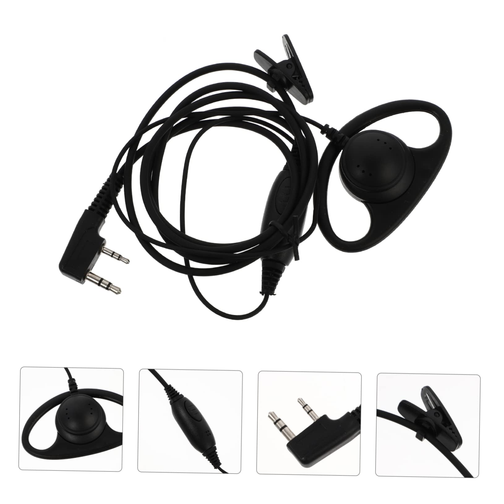 OSALADI Walkie Talkie Headset with Wired Intercom - Single Ear Hook Headphones for Two-Way Radio Communication - Ideal for Security, Construction, and Outdoor Adventures