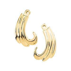 14KT Yellow Gold Swirl Style Earring Jackets - Elegant Dangle Enhancers for Stud Earrings | Perfect for Weddings, Parties & Special Occasions