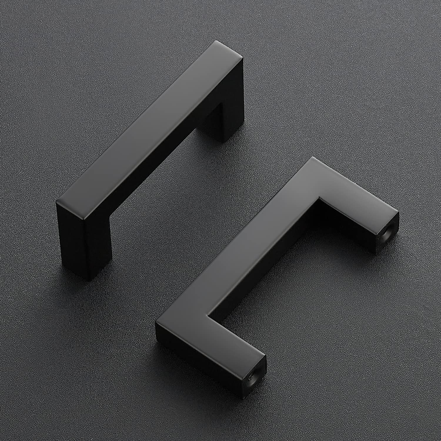 Ravinte 10 Pack 2-1/2 Inch Square Cabinet Pulls - Matte Black Kitchen Cabinet Handles & Drawer Pulls with Screwdriver Included | Durable Hardware for Kitchen, Bathroom, Office & Furniture Upgrade