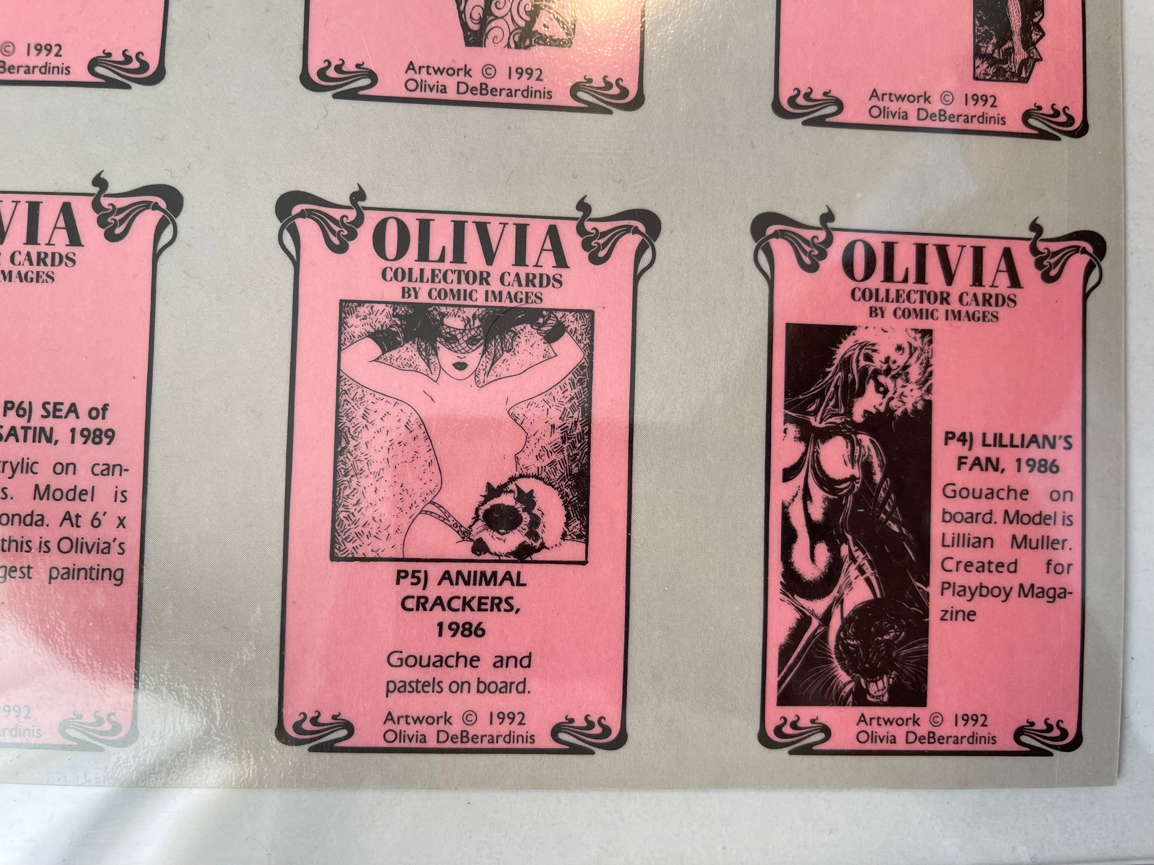 Rare Olivia Fantasy Foil Insert Cards Set - Uncut Sheet from 1990s | Collectible Trading Cards for Display & Investment