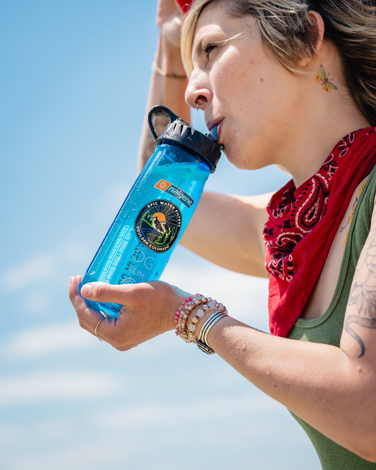 Nalgene OG Slim 24 oz Water Bottle - BPA-Free, Leak-Proof & Durable for Hiking, Gym & Outdoor Adventures