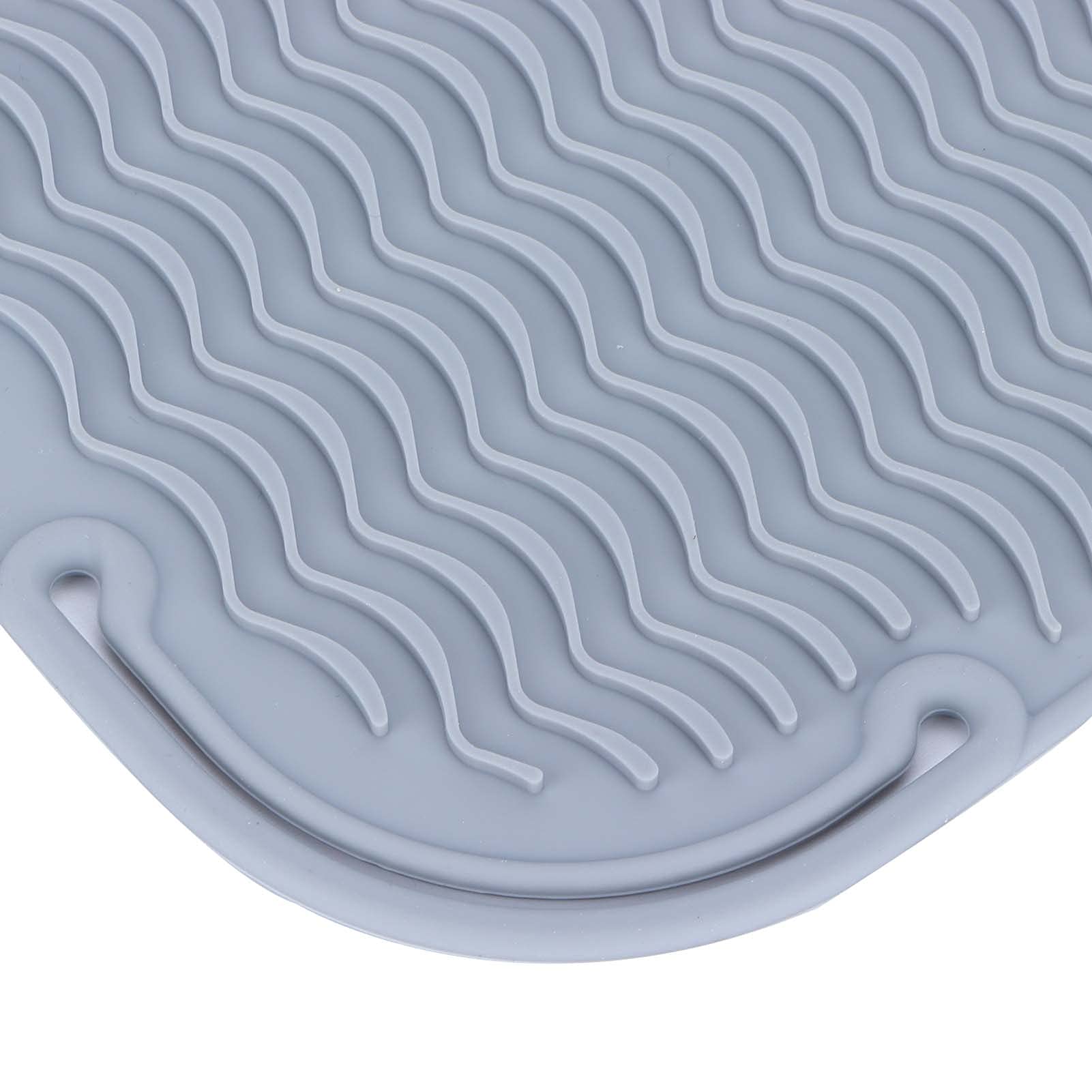 3-Piece Silicone Heat Resistant Mat Set for Hair Straighteners, Curling Irons & Wands - Non-Slip Holder Protects Countertops & Vanities - Perfect for Home Salon, Bathroom & Travel Use