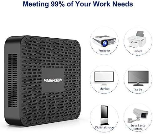 MINISFORUM GK41 Mini PC - Intel Celeron J4125 Quad-Core Processor up to 2.7GHz, 8GB DDR4 RAM, 128GB SSD, UHD Graphics 600, Dual HDMI/DP, 2x Gigabit Ethernet, 4x USB 3.0 - Perfect for Home Office, Digital Signage, and Light Gaming