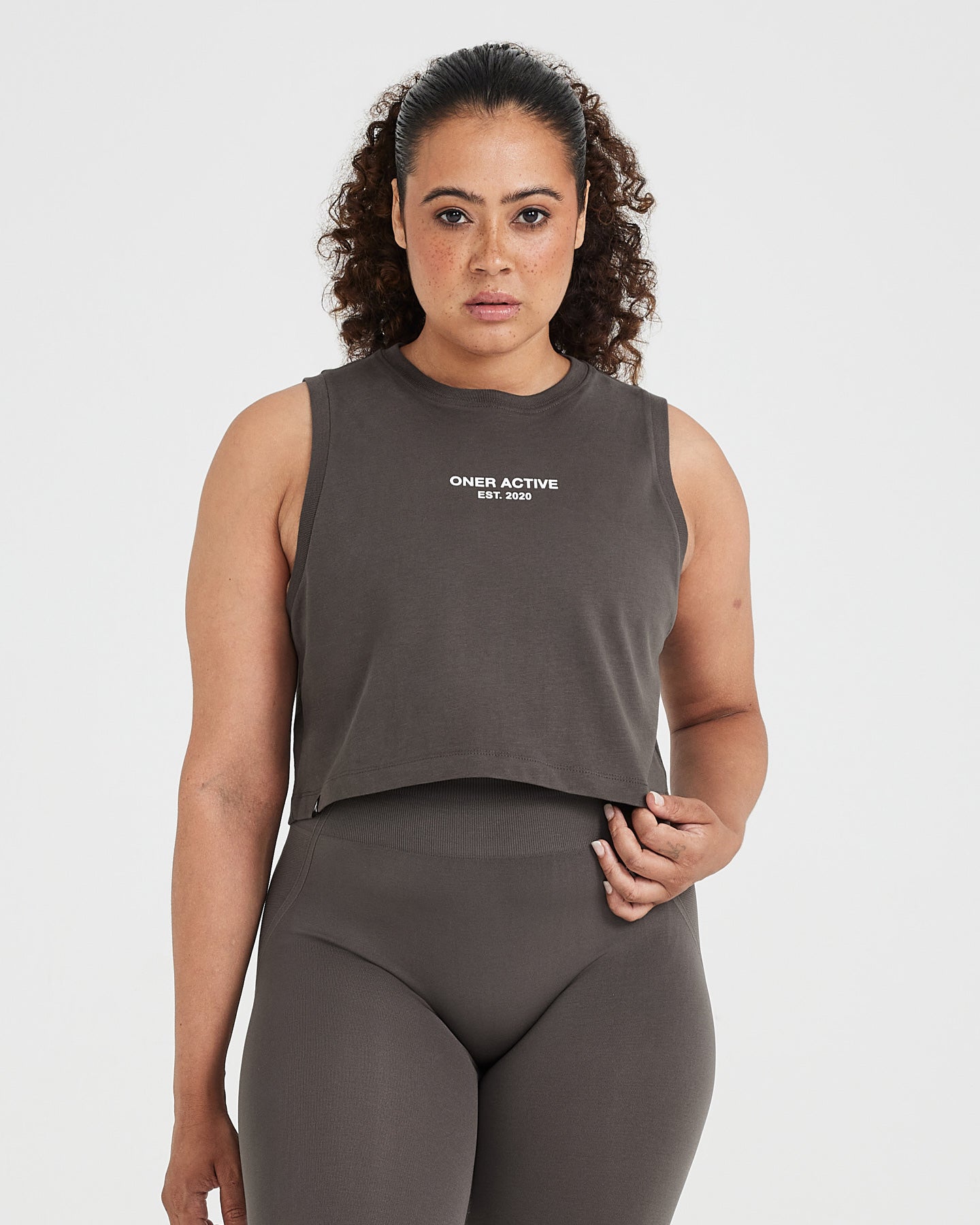 Stylish Graphic Jersey Tank Top for Women - Soft Washed Deep Taupe - Perfect for Summer Outfits & Casual Wear