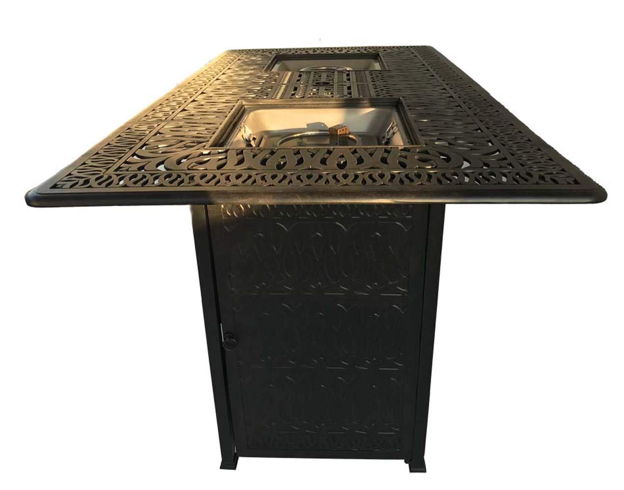 Outdoor Fire Pit Table with Double Burner - 42