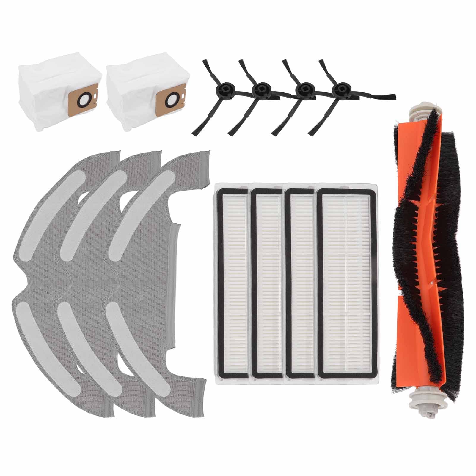 Haofy Vacuum Cleaner Replacement Parts Set - Main Brush, Side Brush, HEPA Filter & Dust Bags for Powerful Suction | Compatible with Most Robot Vacuums | Perfect for Pet Hair, Hard Floors & Carpets