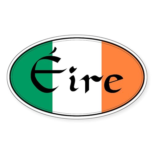 White - Eire (Ireland) Oval Sticker
