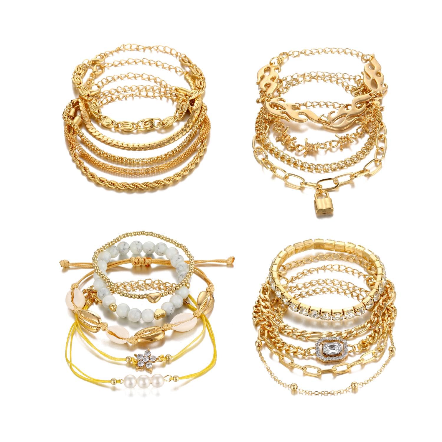 19PCS Stackable Rose Gold Cuff Bracelets for Women - Adjustable Layered Bangles Set, Open Wrap Bracelet Jewelry Gift for Girls (Perfect for Parties, Weddings & Everyday Fashion Accessories)