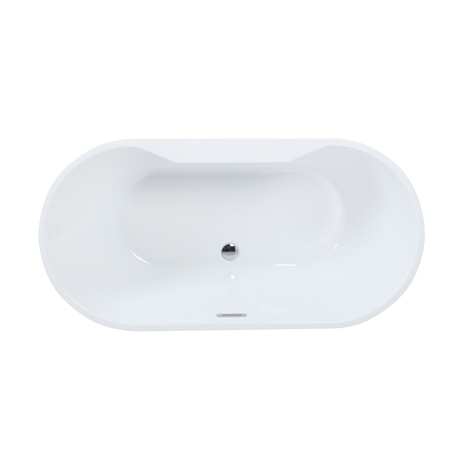 Aqua Eden 51 Inch Acrylic Oval Freestanding Bathtub - Glossy White Double-Ended Soaking Tub with Drain | Perfect for Luxury Bathrooms & Spa Retreats