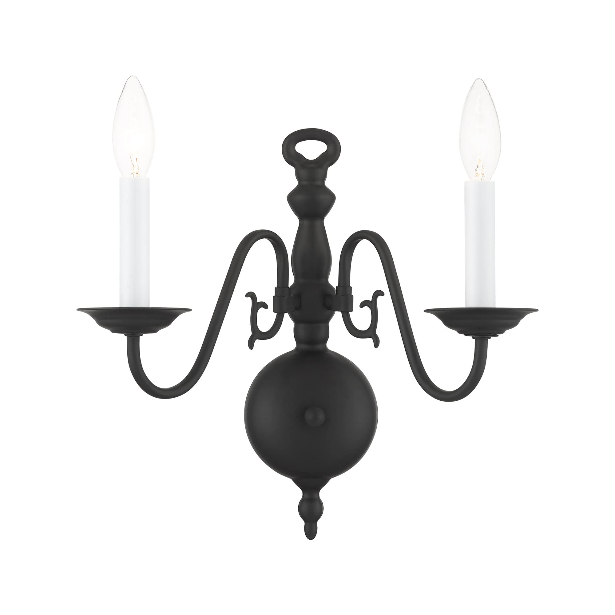Livex Lighting 5002-04 2-Light Black Wall Sconce - Modern Wall Light Fixture for Bedroom, Living Room & Hallway Lighting