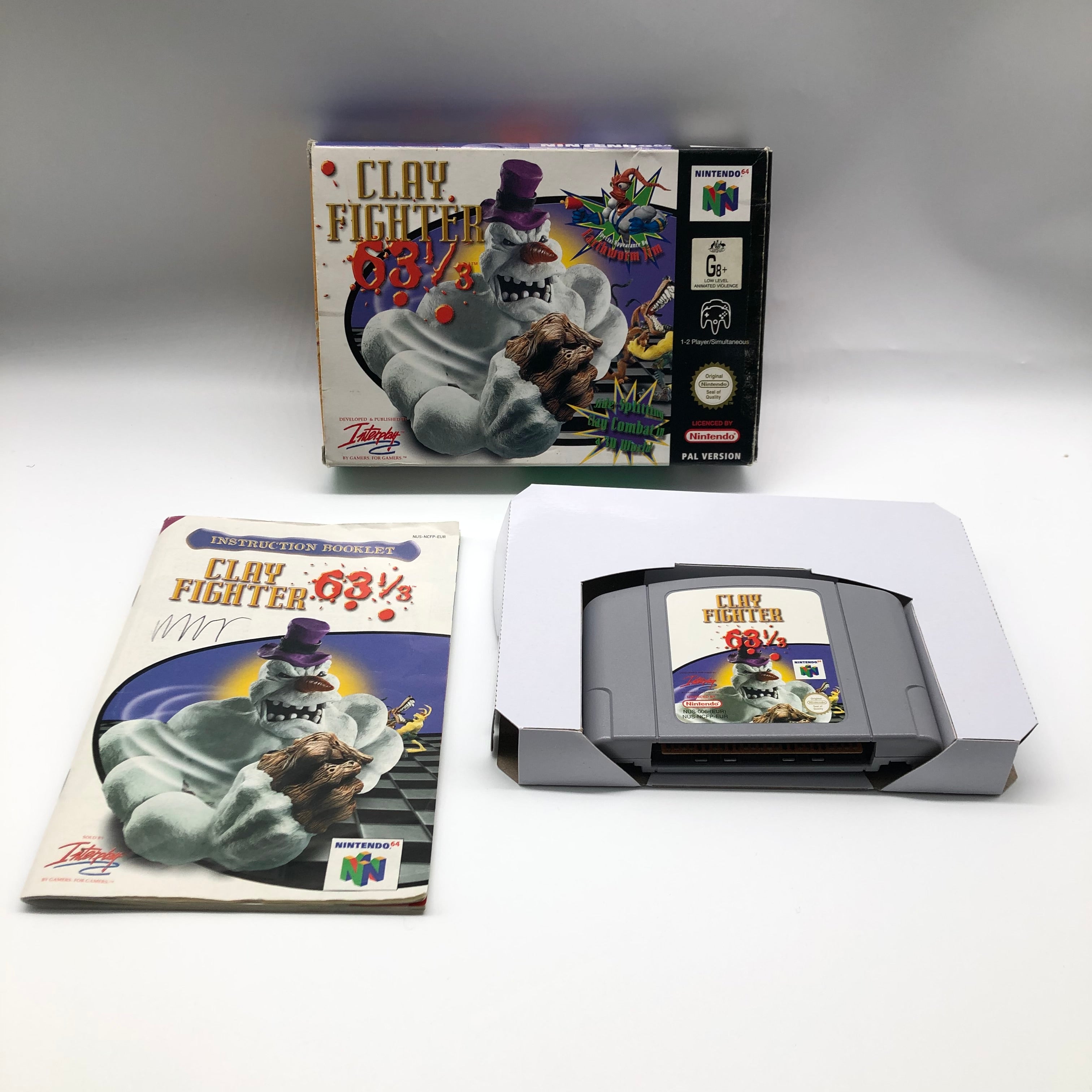 Clay Fighter 63 ⅓ - Complete Boxed Nintendo 64 (N64) Game - PAL Version - Perfect for Retro Gaming Collectors & Nintendo Enthusiasts