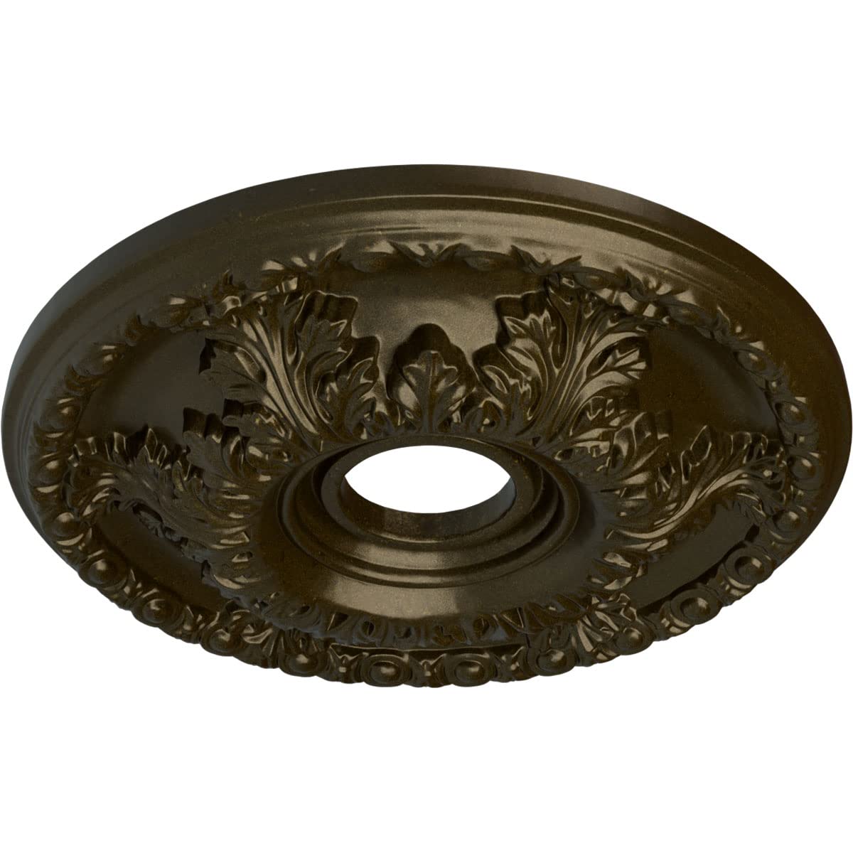 Ekena Millwork Granada Ceiling Medallion 18 Inch - Hand-Painted Green Gold Finish - 18