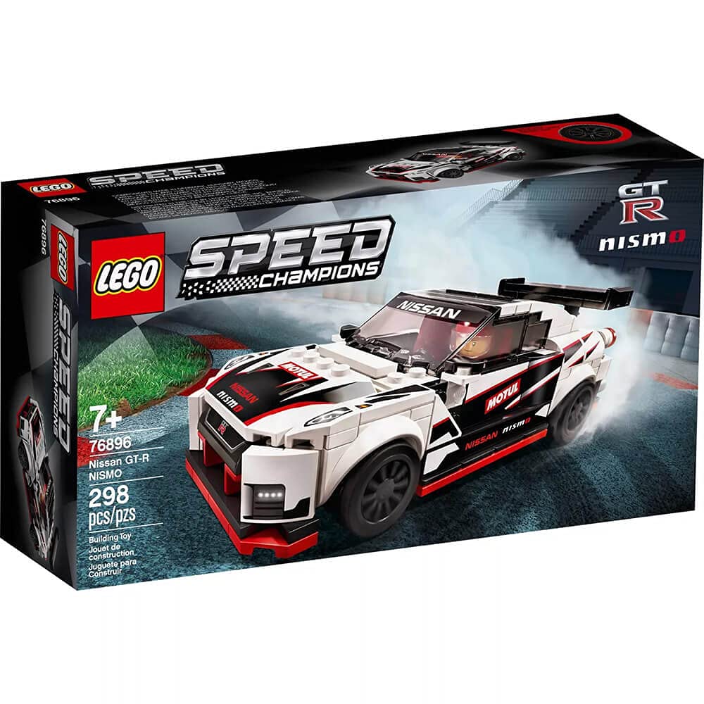 LEGO Speed Champions 76896 Nissan GT-R NISMO Building Kit (298 Pieces) - White Sports Car Model for Kids & Adults, Perfect for Display & Racing Play