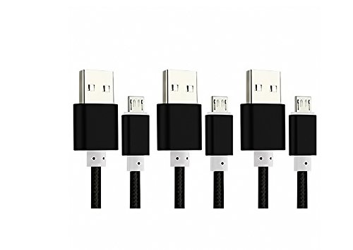 3-Pack 5ft Micro USB Cables for Kindle Fire HD/Paperwhite/Touch/Keyboard/DX - Fast Charging & Data Sync - Compatible with Amazon Kindle eReaders, Tablets & More - Perfect for Home, Office & Travel Use