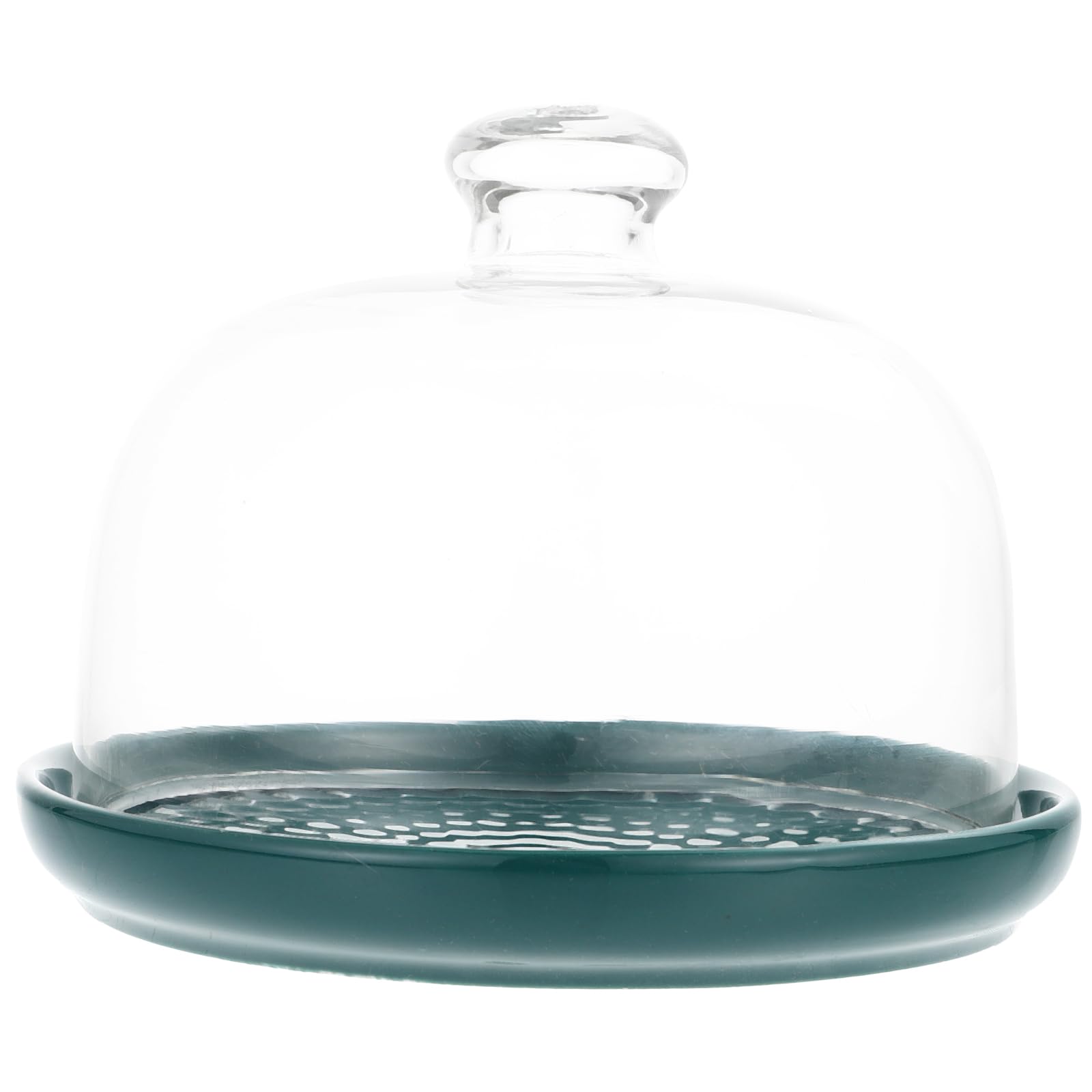 **6-Inch Glass Cake Dome with Ceramic Plate - Multi-Functional Serving Stand for Cakes, Cheese, Charcuterie, Nachos & Fruit | Perfect for Parties, Weddings & Dessert Displays**