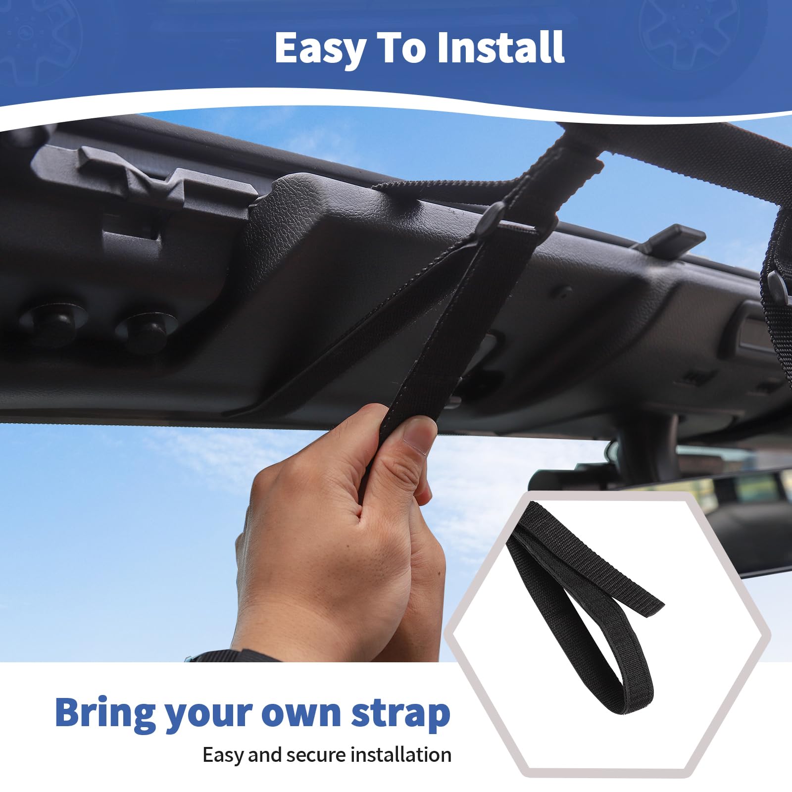 Jeep Wrangler JL JLU Cargo Net - 4pcs Black Mesh Storage Organizer for Roof, Trunk & Side | Fits 2018-2023 Models | Perfect for Camping Gear, Groceries & Outdoor Accessories