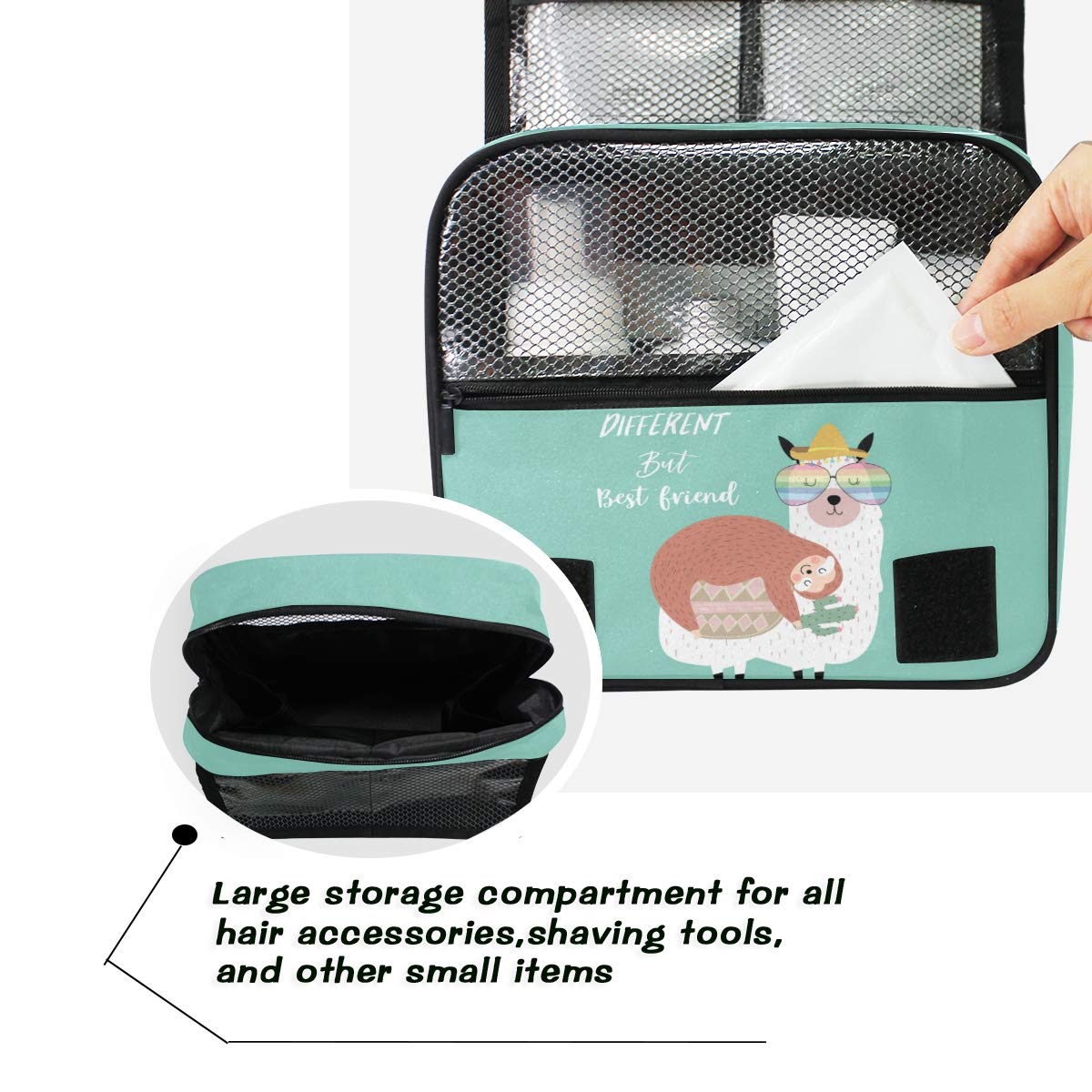Cute Sloth Travel Toiletry Bag - Waterproof Cosmetic Pouch for Women & Girls - Perfect for Showers & Vacations