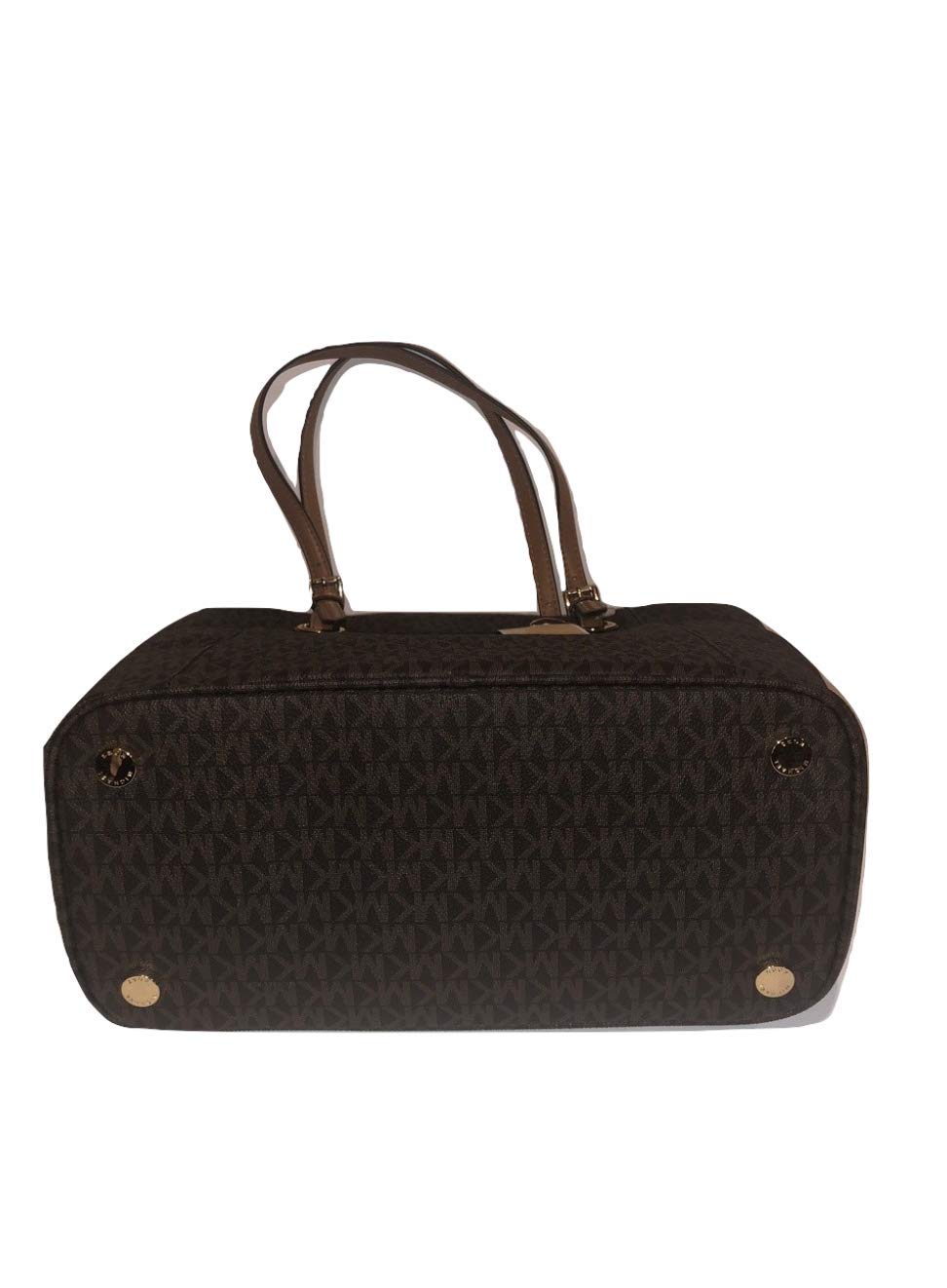 MICHAEL Michael Kors Signature Jet Set Travel East West Tote Bag - Large Brown Leather Handbag for Women, Perfect for Work, Travel & Everyday Use