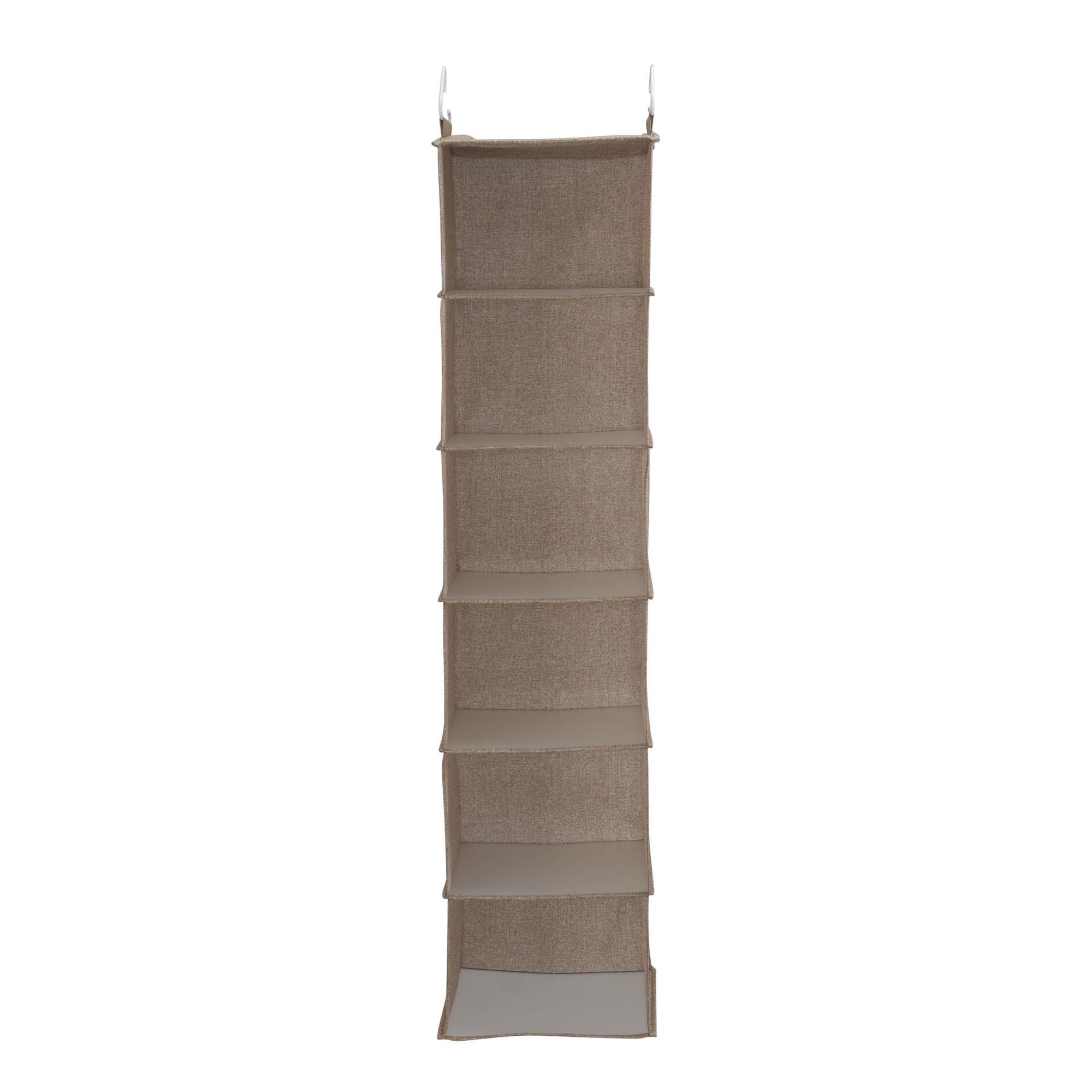 6-Shelf Hanging Closet Organizer with Hooks - Space Saving Storage for Bedroom, Bathroom & Laundry Room - Perfect for Organizing Clothes, Shoes & Household Essentials