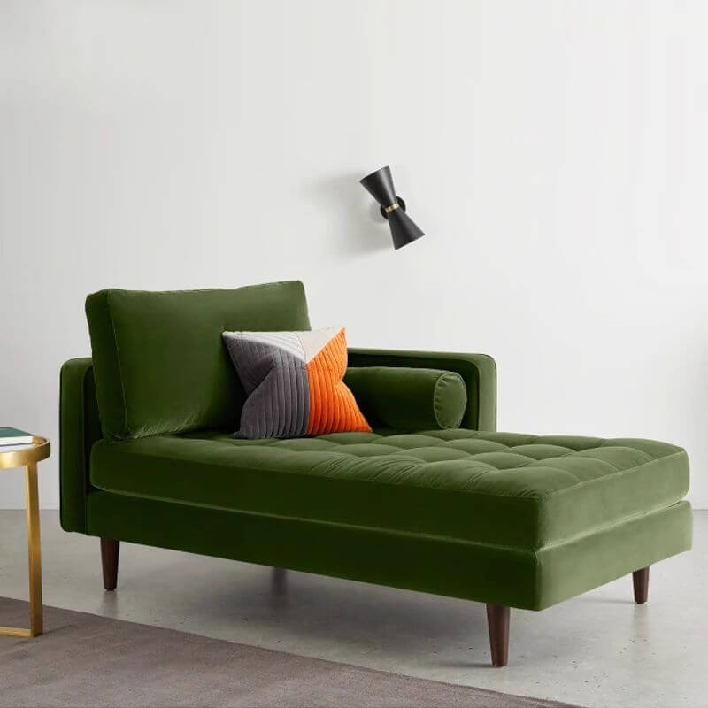 Lime Green Corner Chaise Lounge with 3 Pillows - Detachable Bedroom Sofa for Small Spaces | Perfect for Reading Nook, Guest Room Seating & Apartment Decor