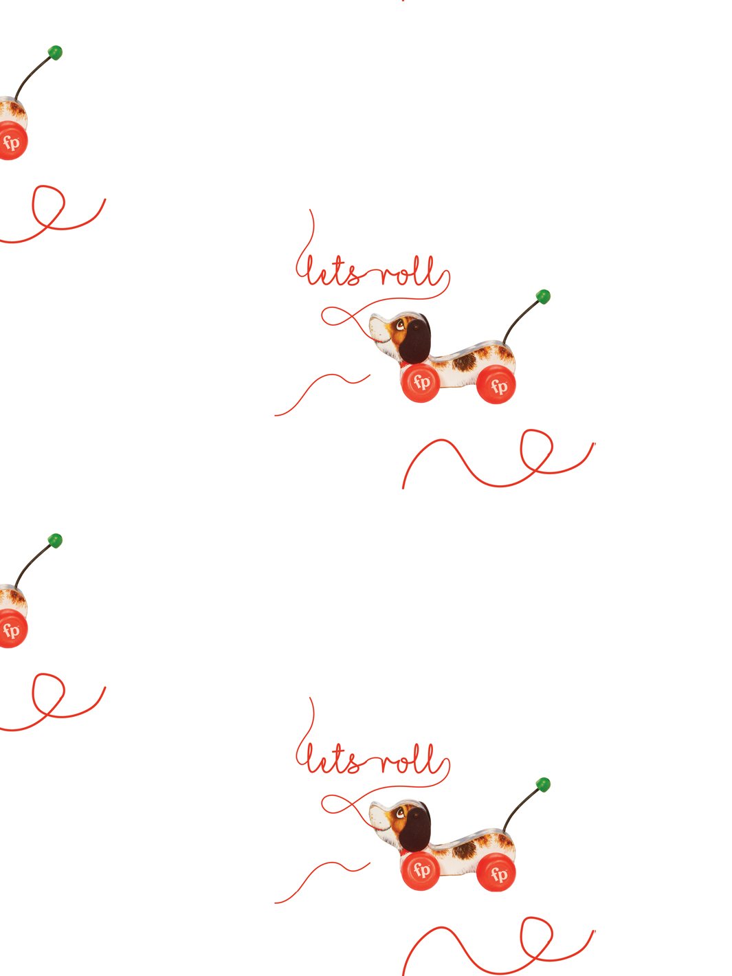 Fisher Price™ 'Let's Roll' White Wallpaper for Kids - Perfect for Nursery, Playroom & Bedroom Decor
