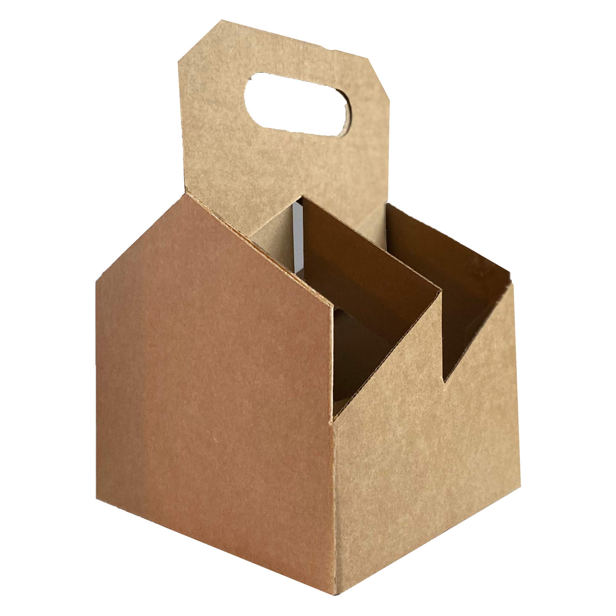 4 Pack Kraft Corrugated Bottle Holder (40 Count) - Heavy Duty Cardboard Carrier for 750ml & 22oz Wine Bottles - Perfect for Parties, Weddings & Wine Storage - Fast Same Day Shipping