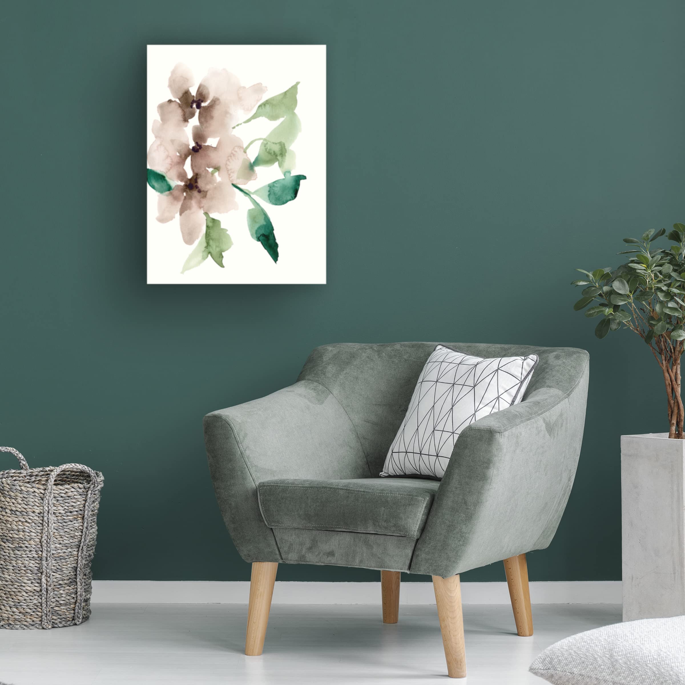 Jennifer Goldberger 'Mauve Flowers II' Canvas Wall Art Print - Floral Home Decor for Living Room, Bedroom & Office - Modern Framed Painting for Interior Design