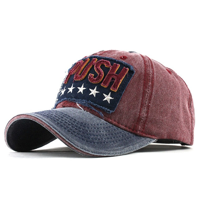 5 Star Push Embroidered Baseball Cap for Men & Women - Adjustable Dad Hat with Stylish Embroidery - Perfect for Outdoor, Sports & Casual Wear