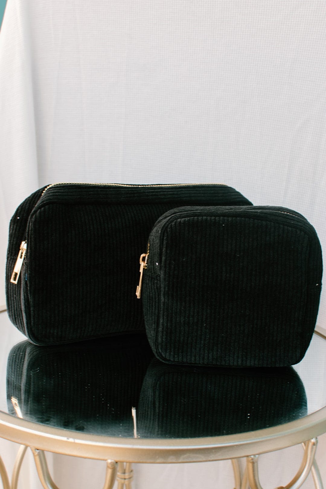 Stylish Black Mini Makeup Bag for Women - Waterproof Travel Cosmetic Pouch - Perfect for Travel, Gym, and Everyday Essentials Organization