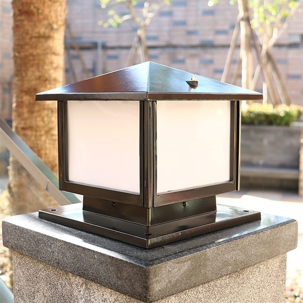 European Style Aluminum Glass Post Light - Waterproof Outdoor Column Lamp for Garden, Pathway, Patio & Villa | Modern Landscape Lighting for Elegant Exterior Decor