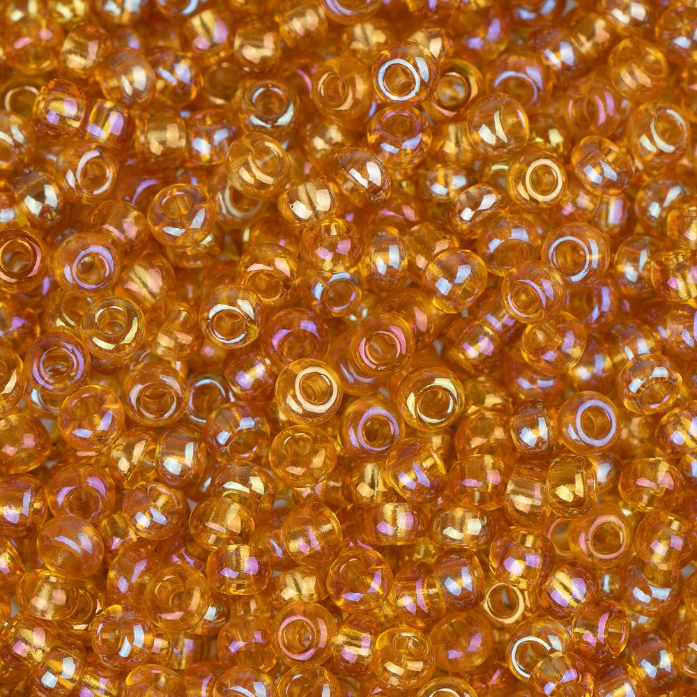 11/0 Czech Seed Beads #34944 - Transparent AB Topaz Glass Beads (23g) for Jewelry Making, DIY Crafts & Beading Projects