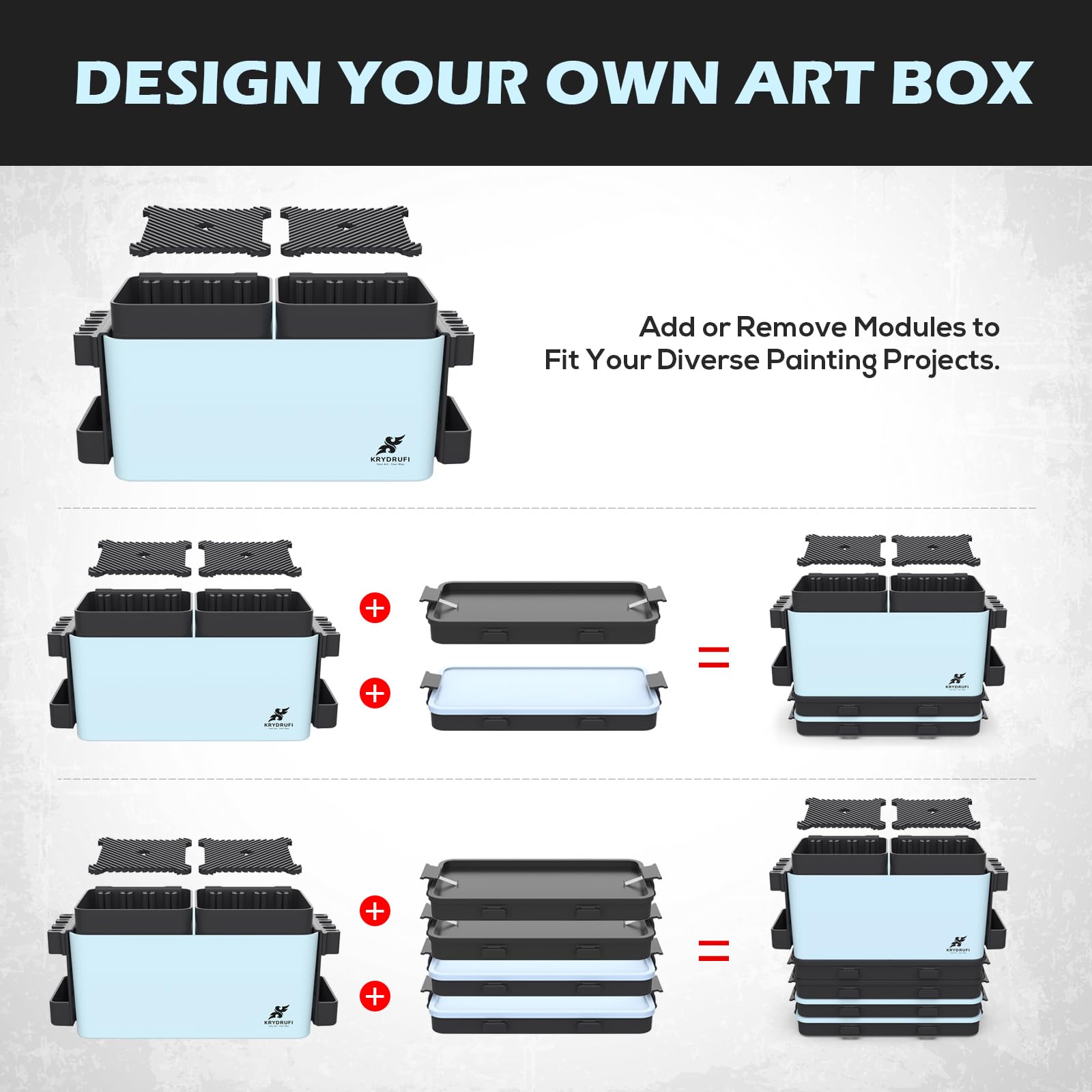 Portable All-in-One Modular Painting Station with Brush Cleaner & Holders, Wet Palette Tray with Lid for Miniature & Acrylic Paints - Ultra Set | Perfect for Artists, Hobbyists & DIY Craft Projects at Home or Studio