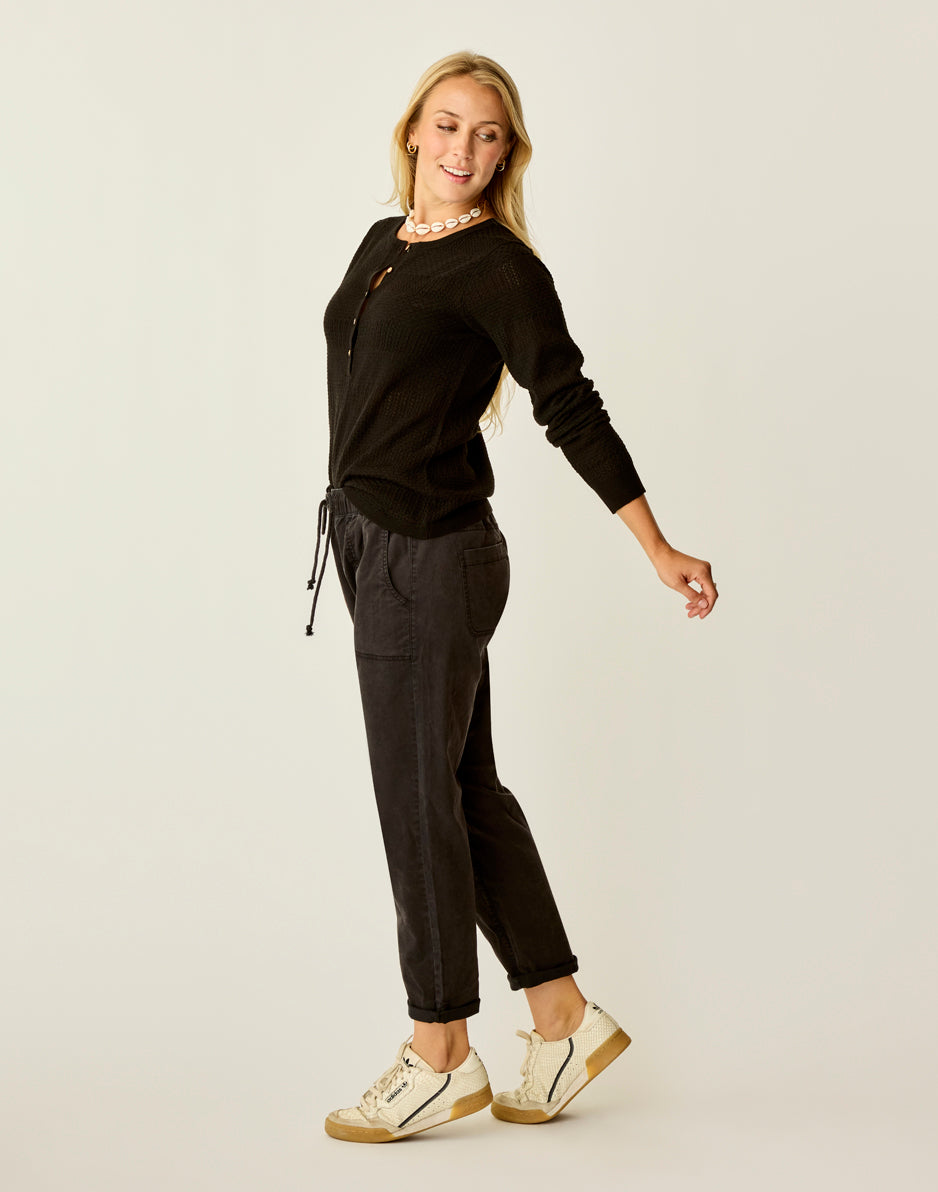 Zoe Twill Pants for Women - Classic Black High Waisted Trousers | Comfortable & Stylish for Office, Business Casual & Everyday Wear