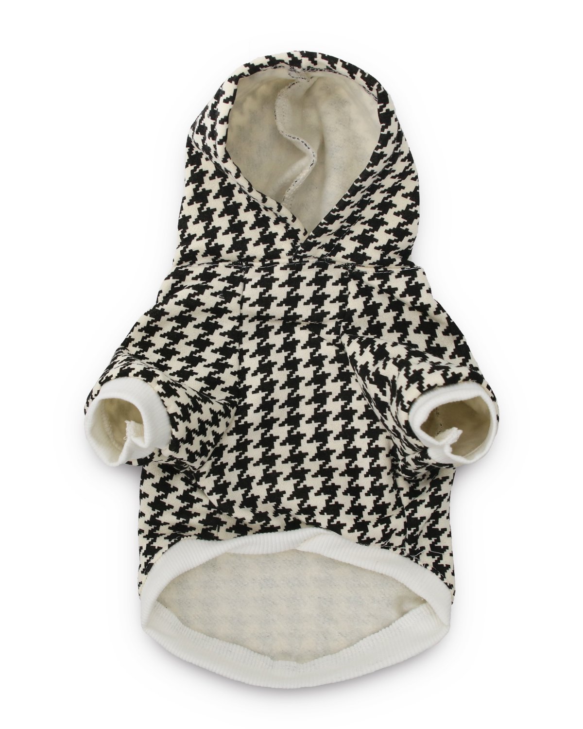 **DroolingDog Dog Hoodie - Cozy Houndstooth Pet Sweatshirt for Small Dogs, Cute Girl Dog Clothes for Winter & Outdoor Adventures**    *(Perfect for walks, photoshoots, and keeping your pup stylish in cold weather!)*