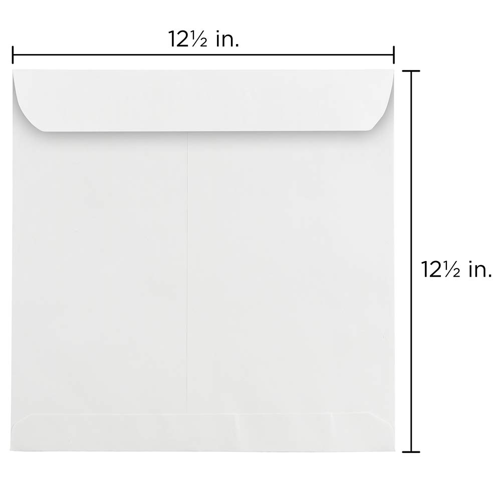 JAM PAPER 12.5 x 12.5 Inch Large Square White Invitation Envelopes - Bulk Pack of 250 - Perfect for Wedding Invitations, Greeting Cards & Business Correspondence