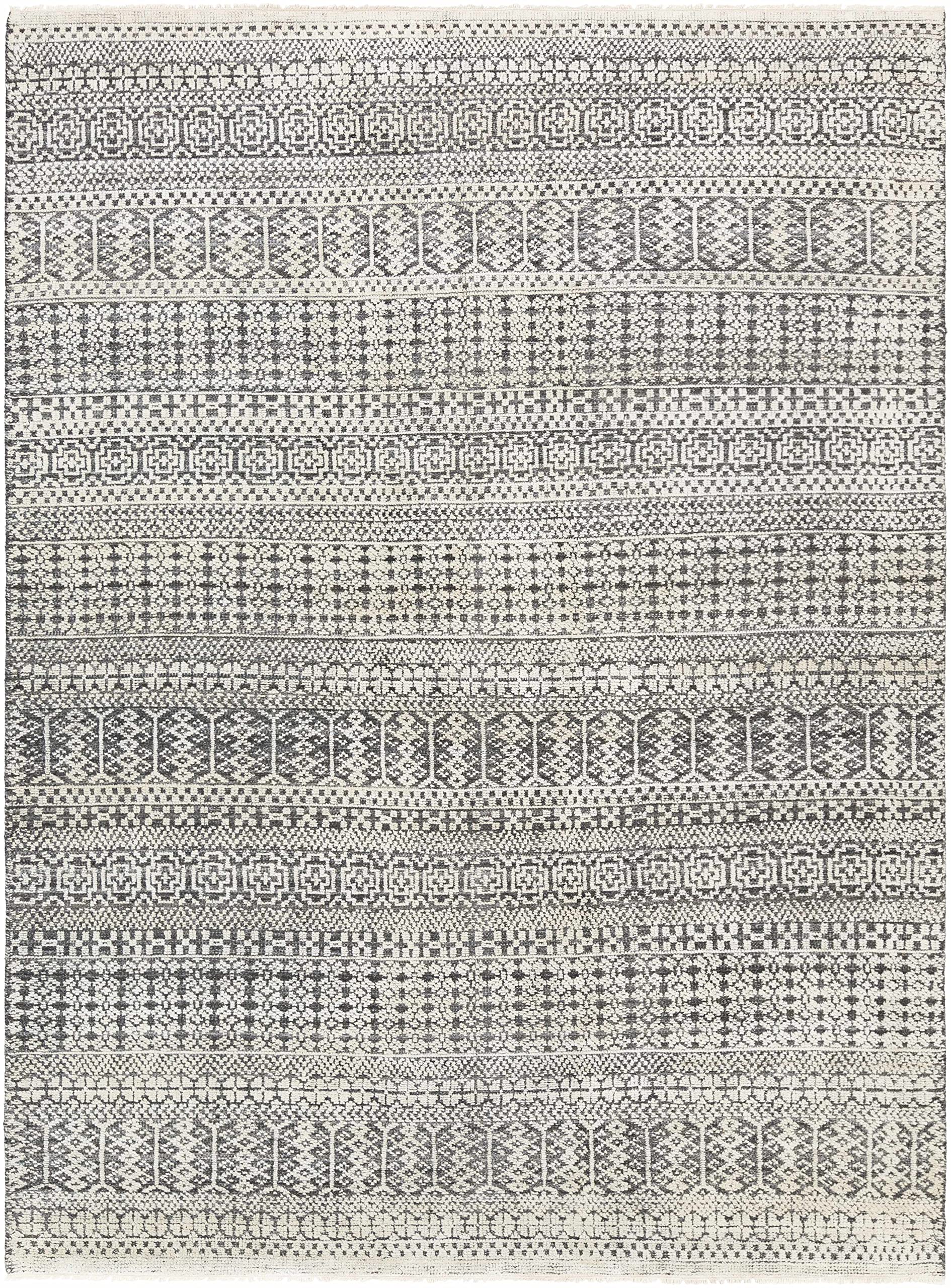 Premium Hauteloom Kiara Wool Area Rug - Traditional Gray, Black, Green - 10' x 14' - Soft & Durable for Living Room, Bedroom, Office - Perfect for Home Decor & Cozy Spaces