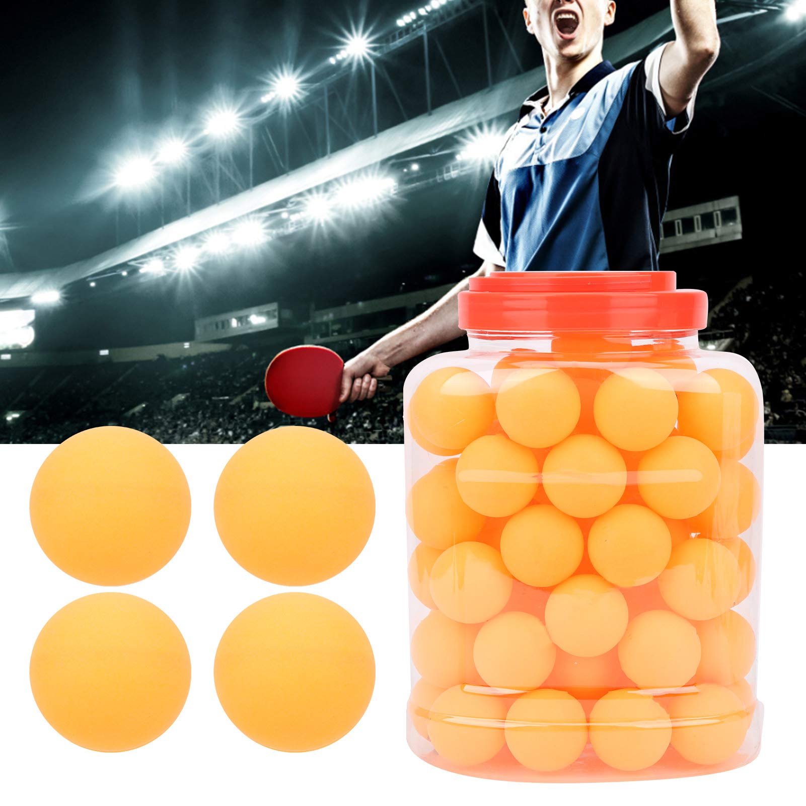 01 Bulk Outdoor Pong Balls - 100 Pack Durable Training Table Tennis Balls for Indoor & Outdoor Games, Practice, Tournaments (Yellow) - Perfect for Backyard Parties, Picnics, and Sports Training