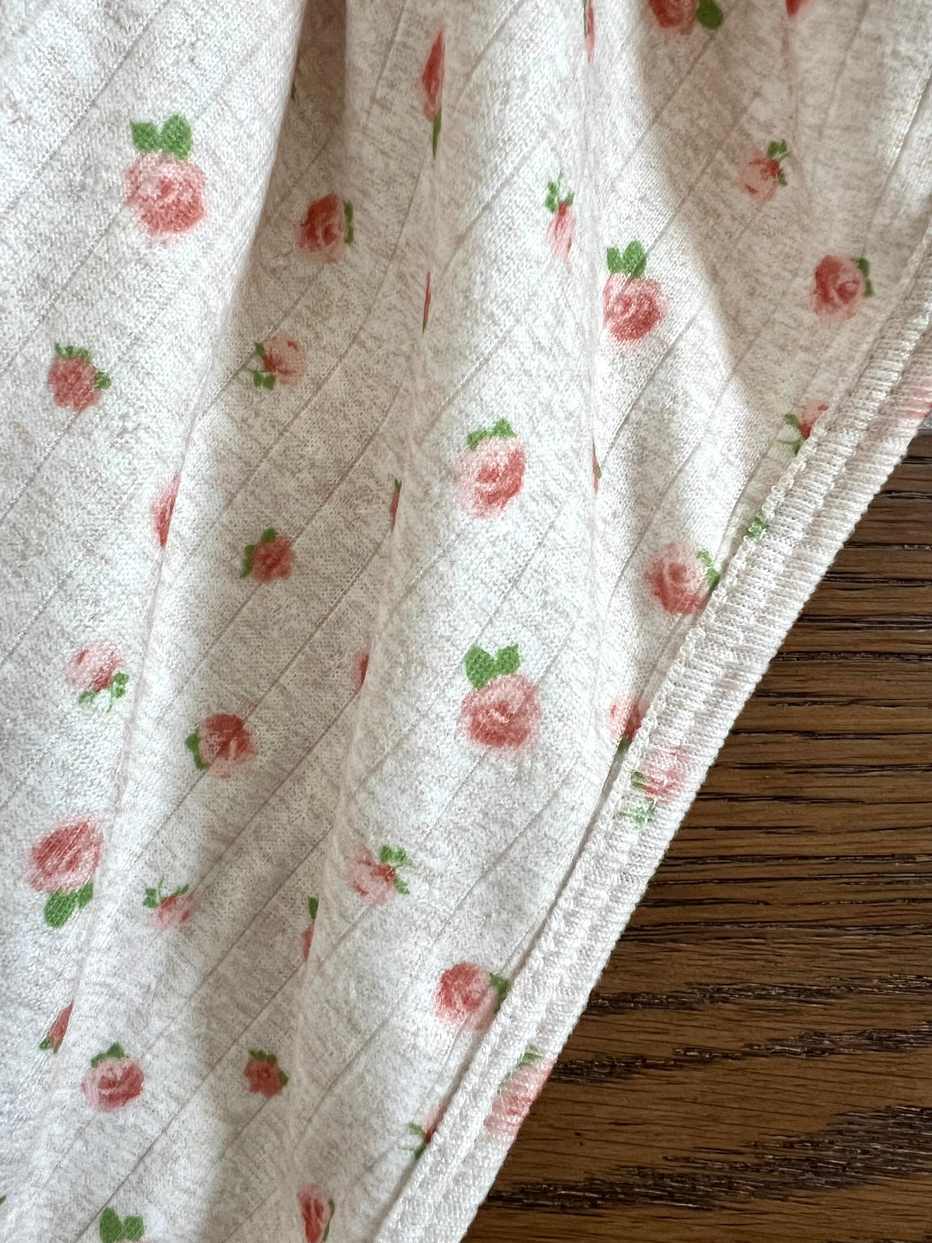 Pink Oatmeal Pointelle Floral Baby Blanket - Soft & Breathable Knit for Newborns & Toddlers - Perfect for Nursery, Swaddling, and Stroller Use