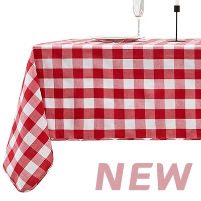 Gingham Red-yarn Dyed-cutton-tablecloth