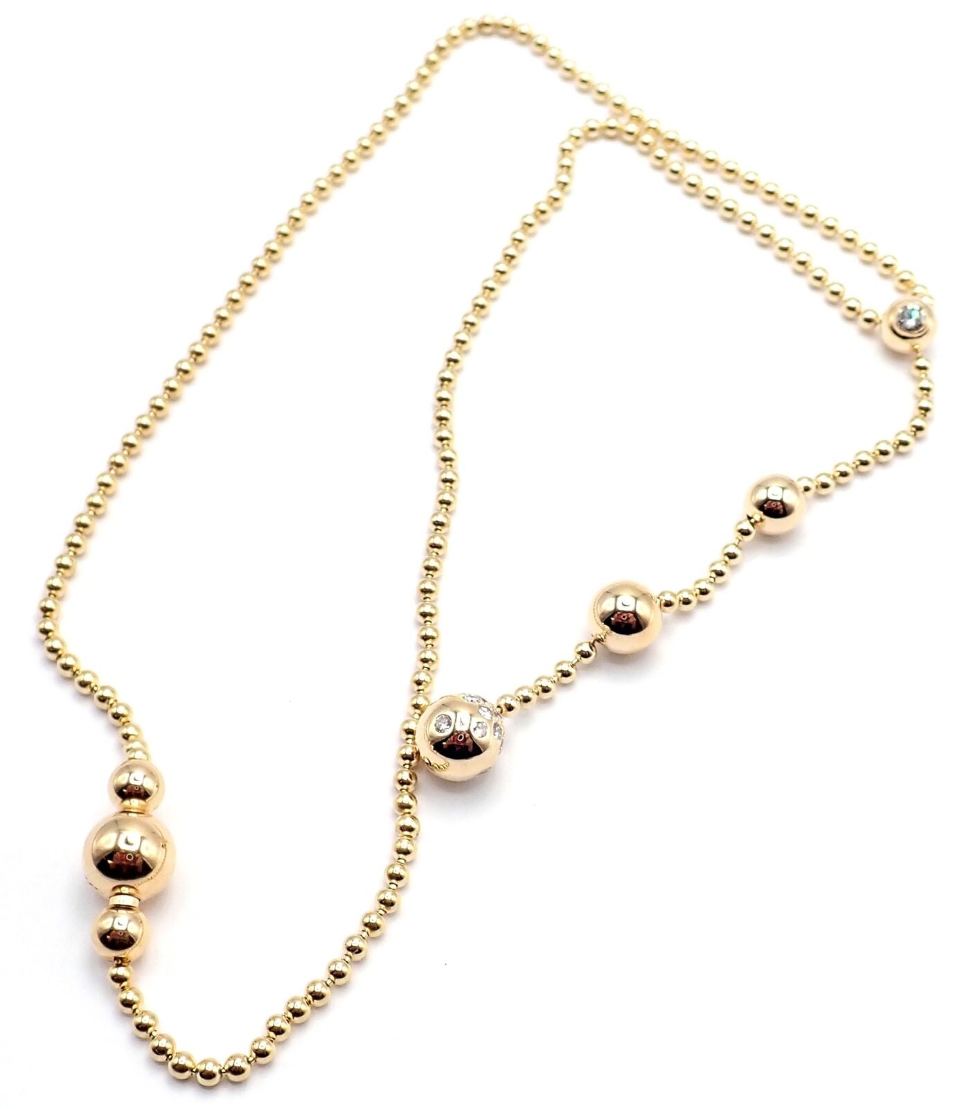 Authentic Cartier Draperie de Decollate 18k Yellow Gold Diamond Necklace for Women - Luxury Fine Jewelry Gift for Anniversary, Wedding & Special Occasions